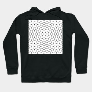 Waves Puzzle Net Pattern-White Hoodie